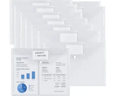 Skaidrūs A4 PVC dokumentų vokai su etikete, 10 vnt. N129