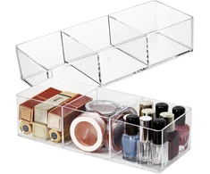 Skaidrus PVC kosmetikos organizatorius, 3 skyriai TP159