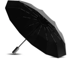 Skėtis juodas automatinis ANTI-UV sulankstomas
