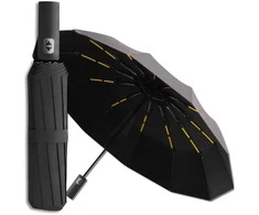 Skėtis juodas automatinis ANTI-UV sulankstomas