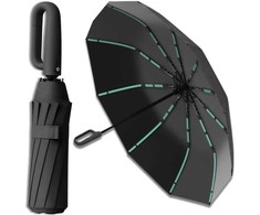 Skėtis juodas automatinis ANTI-UV sulankstomas V2