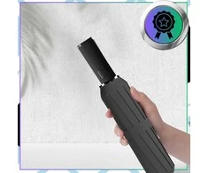 Skėtis juodas automatinis ANTI-UV sulankstomas
