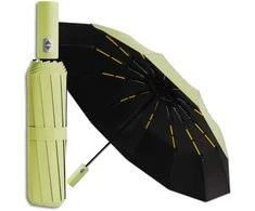Skėtis žalias automatinis ANTI-UV sulankstomas V3