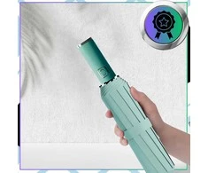 Skėtis, žalias, automatinis, ANTI-UV, sustiprintas