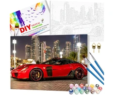Tapyba pagal numerius su rėmu 40 x 50 cm „Raudona Auto Supercar“ TP12