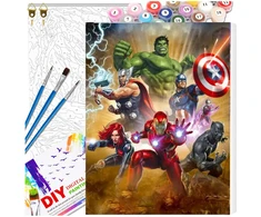 Tapyba pagal numerius su rėmu 40 x 50 cm „Superbohaterowie“ TP23
