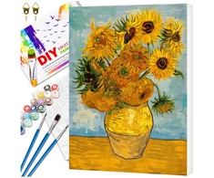 Tapyba pagal numerius su rėmu 40 x 50 cm „Saulėgrąžos“ TP2
