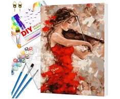 Tapyba pagal numerius su rėmu 40 x 50 cm „Skripininkė“ TP1