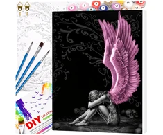 Tapyba pagal numerius su rėmu 40 x 50 cm „Rožiniai sparnai“ TP25