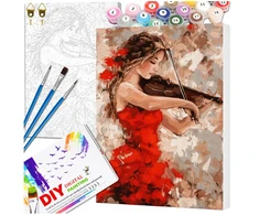 Tapyba pagal numerius su rėmu 40 x 50 cm „Skripininkė“ TP1