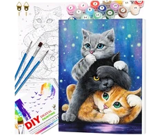 Tapyba pagal numerius su rėmu 40x50 cm „Urocze Kotki“ TP34