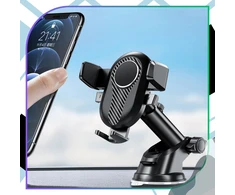 Teleskopinis automobilinis telefono laikiklis, juodas A2