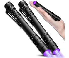 Bez Marki UV LED žibintuvėlis juodas aliuminis, 2 vnt. Z10