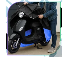 Bez Marki Vandeniui atsparus XL uždangalas motociklui, motoroleriui ar dviračiui 230 × 90 × 125 cm (juoda–mėlyna)