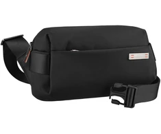 Vyriška maža juoda „Peterson“ lengva miesto rankinė per petį (crossbody), užsegama užtrauktuku, iš tekstilės
