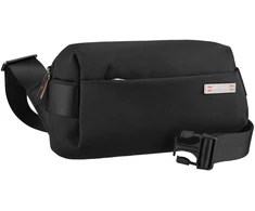 Vyriška maža juoda „Peterson“ lengva miesto rankinė per petį (crossbody), užsegama užtrauktuku, iš tekstilės