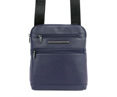 Vyriška mėlyna eko odos crossbody piniginė Pierre Cardin su reguliuojamu dirželiu