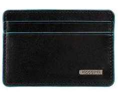 Vyriška odinė kortelių piniginė, Visconti Trento ALP90, juoda, su RFID apsauga
