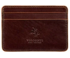 Vyriška odinė kortelių piniginė, Visconti Trento ALP90, ruda, su RFID apsauga