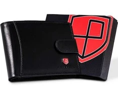 Vyriška odinė piniginė Peterson M1, juoda