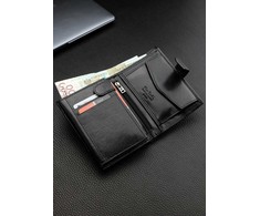 Vyriška odinė piniginė Pierre Cardin, juoda, RFID apsauga A623706
