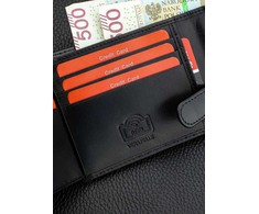Vyriška odinė piniginė Pierre Cardin, juoda, RFID apsauga A423706