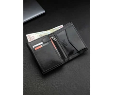 Vyriška odinė piniginė Pierre Cardin, RFID, juoda 623206