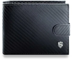 Vyriška odinė piniginė Stevens, plona, juoda, su RFID apsauga 8824A-R