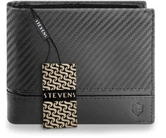 Vyriška odinė piniginė Stevens PREMIUM, juoda, su RFID apsauga 02-8888-R