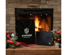 Vyriška odinė piniginė Stevens su RFID apsauga, juoda PREMIUM 03-325A