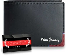 Vyriška piniginė Pierre Cardin, juoda-raudona, natūrali oda, RFID apsauga 75TILAK