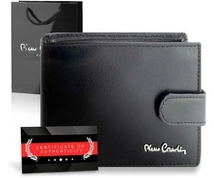 Vyriška piniginė Pierre Cardin, juoda, su RFID apsauga A6088206