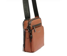 Vyriška ruda eko odos crossbody piniginė Pierre Cardin su reguliuojamu dirželiu