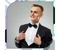 Vyriška tamsiai mėlyna reguliuojama peteliškė su puošyba
