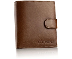 Vyriška vertikali odinė piniginė su RFID STEVENS, ruda D40032