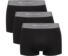 Vyriški medvilniniai bokseriai „Peterson“, L dydis, juodi, 3 porų rinkinys