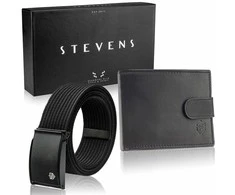 Vyriško diržo ir odinės piniginės dovanų rinkinys Stevens