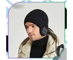 Žieminė juoda beanie kepurė unisex