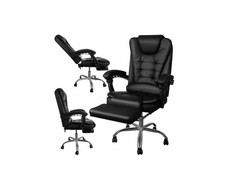 Biuro kėdė su atrama kojoms - juoda Malatec 23286