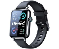 Išmanusis laikrodis Joyroom Fit-Life, Sidabrinės spalvos korpusas su juodos spalvos dirželiu