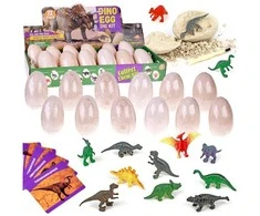 Jokomisiada Archeologijos rinkinys 12 didelių kiaušinių + kortelės "Atrask dinozaurų pasaulį" ZA4999