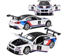 Jokomisiada Metalo automobilių sporto modelis „BMW M6 GT3“ skalė 1:32 Šviesos garsas ZA4613