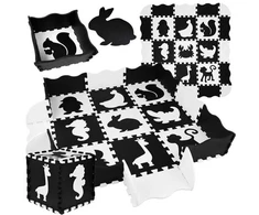 Jokomisiada Dėlionė FOAM Contrast Mat Animals Shapes