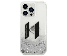 Karl Lagerfeld KLHCP14LLBKLCS Apple iPhone 14 Pro 6,1″ sidabrinis kietas dėklas Liquid Glitter Big KL
