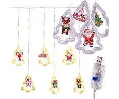 LED Kalėdų eglutės paveikslėlio uždangos lemputės 3 m 10 USB lempučių