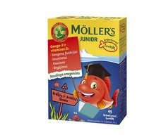 Möller’s Junior Omega-3 braškių skonio kramtomos žuvelės N45