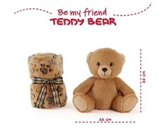 Perletti Toys Minkštas pliušinis meškiukas su pledu