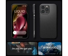 Dėklas SPIGEN LIQUID AIR IPHONE 15 PRO MAX MATTE Juodas