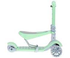 SCOOTER Triratis motoroleris su balansine sėdyne mėtų pilkos spalvos LED