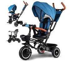 Tiny Bike Vaikų trijų ratų dviračių mažas dviratis 3in1 su stogu pasuktu SP0650
